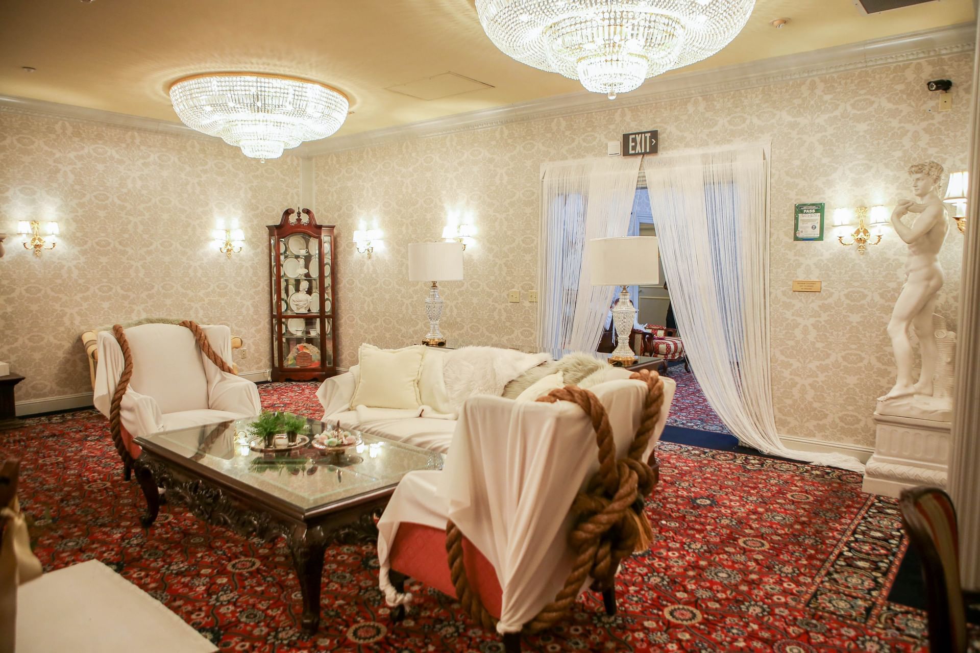 Bristol Hotel event space - couches and chairs at a table in a hotel